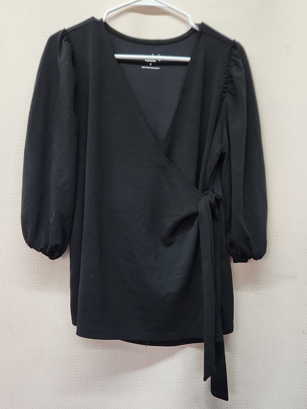 Ingrid & Isabel Black Wrap-Front Long Sleeve Maternity Top